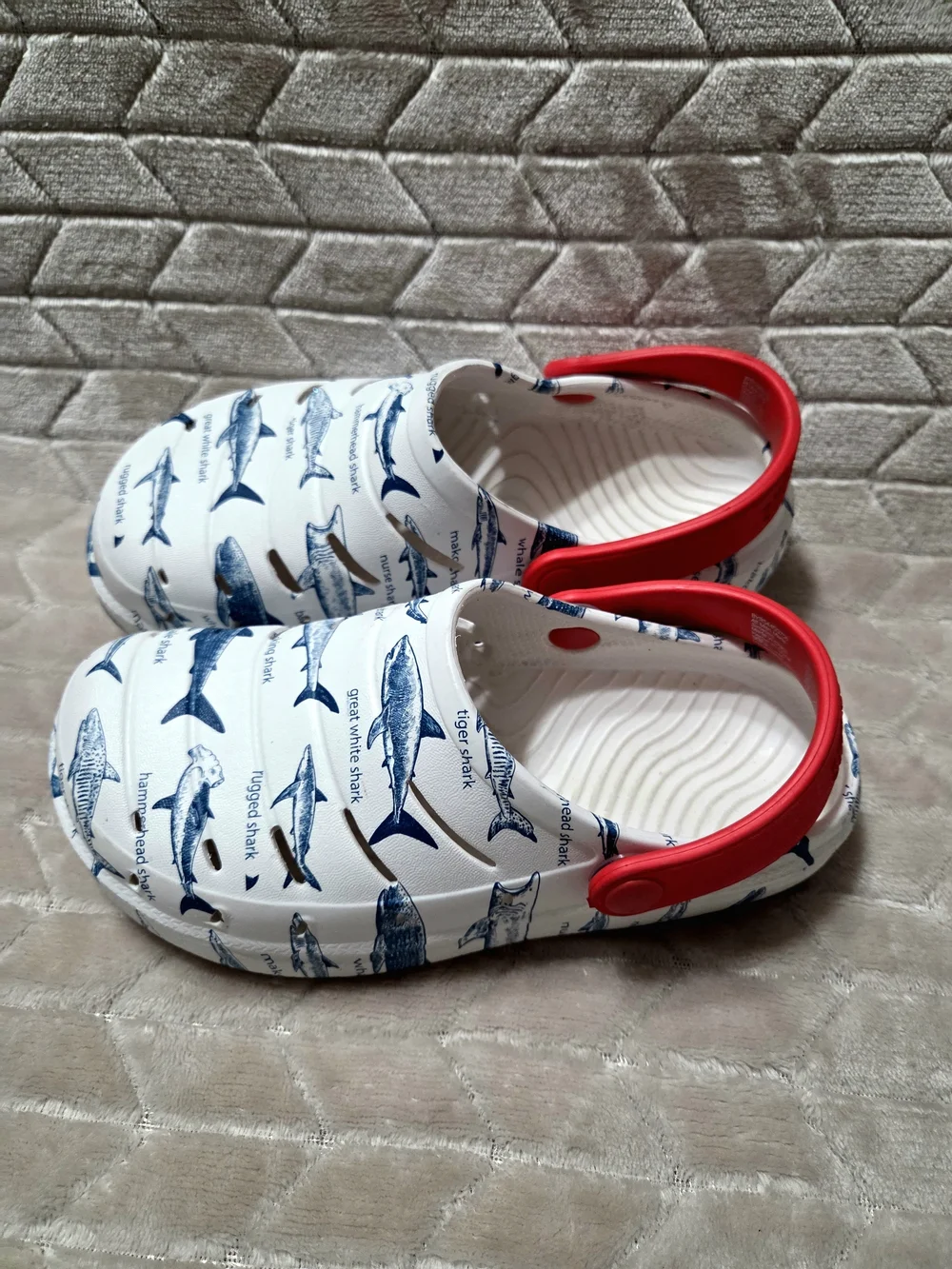Rugged Shark Kids White Shark Week Slip-On Water Shoes- Size 13